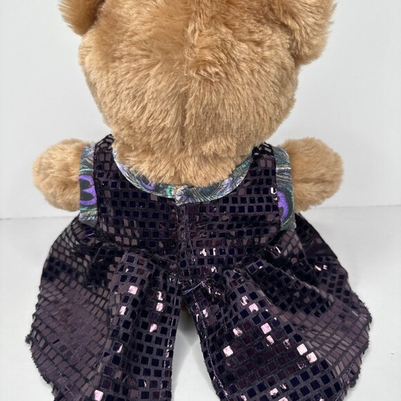 Build-A-Bear Lil Cub Brownie Teddy Bear With Purple Sequin Dress Sparkle Plush - Picture 5 of 10